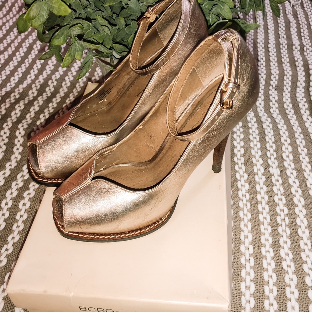 Gold BCBG heels
